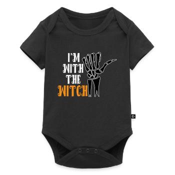 Funny Halloween Skeleton Hand - I'm With The Witch - Baby Premium short-sleeve bodysuit - black - Front