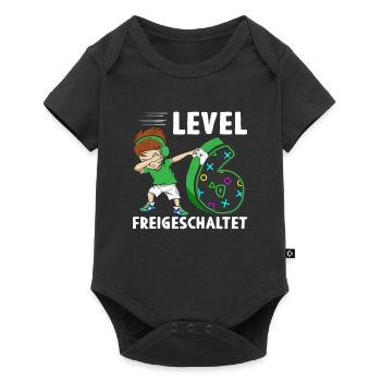 Level 6 Jahre Geburtstagsshirt Gamer 2017 - Baby Premium Kurzarmbody - Schwarz - Vorne
