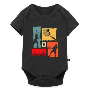 Tennis Rétro - Body à manches courtes Premium Bébé - noir - Devant
