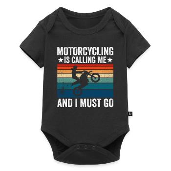 La moto m’appelle et je dois y aller - Body à manches courtes Premium Bébé - noir - Devant