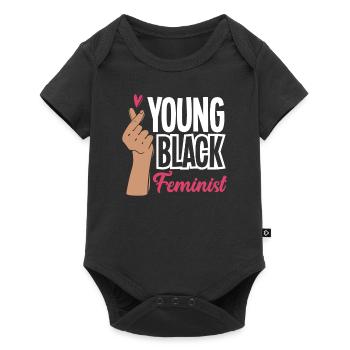 Feminismus Feministin - Baby Premium Kurzarmbody - Schwarz - Vorne