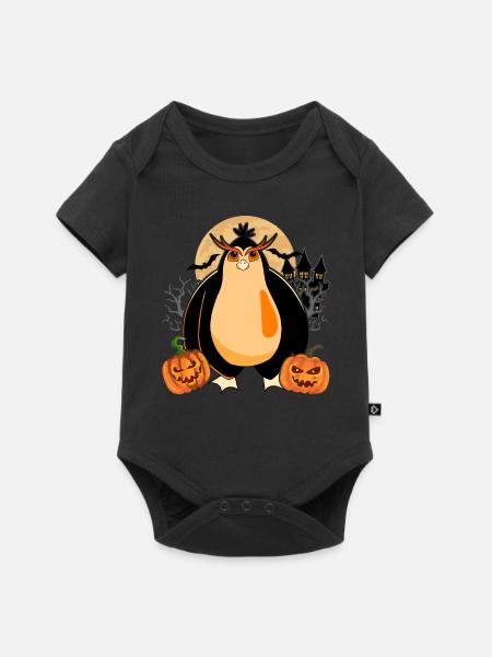 Vollmond Zoo Vogel Geschenk Halloween Pinguin - Baby Premium Kurzarmbody - Schwarz