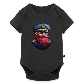 Matrose mit Bart - Baby Premium Kurzarmbody - Schwarz - Vorne