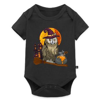 Witches Forest Animal Gift Creepy Halloween Owl - Baby Premium short-sleeve bodysuit - black - Front