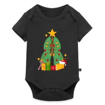 Poumon Arbre de Noël Thérapie respiratoire Thérapeute de Noël - Body à manches courtes Premium Bébé - noir - Devant
