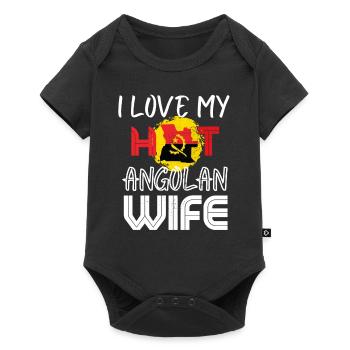 Funny I Love My Hot Angolan Wife Husband - Baby Premium Kurzarmbody - Schwarz - Vorne