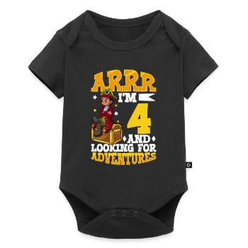 I'm 4 - Boy Pirate - Baby Premium short-sleeve bodysuit - black - Front