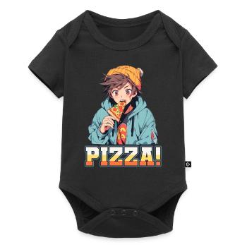 Pizza Lover Young Girl Anime Manga Pizza - Body à manches courtes Premium Bébé - noir - Devant