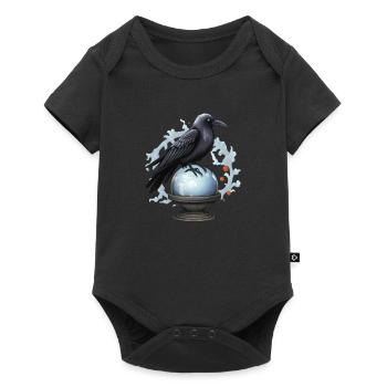Mystical and magical Halloween raven on ball - Baby Premium short-sleeve bodysuit - black - Front
