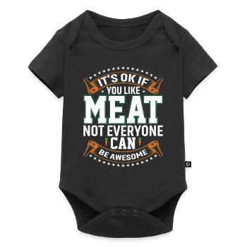 Es Ist In Ordnung Wenn Du Fleisch Isst - Baby Premium Kurzarmbody - Schwarz - Vorne