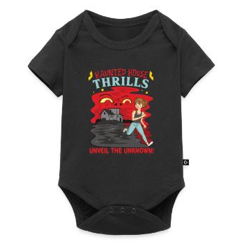 Horror Paranormales Spukhaus Gruseliges Halloween - Baby Premium Kurzarmbody - Schwarz - Vorne