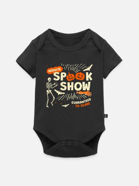 Spook Show Halloween Kostüm Skelett - Baby Premium Kurzarmbody - Schwarz