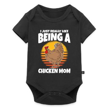 I Just Really Like Being A Chicken Mom - Baby Premium short-sleeve bodysuit - black - Front