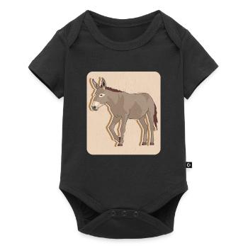 Âne propriétaire âne âne âne cadeau amoureux - Body à manches courtes Premium Bébé - noir - Devant