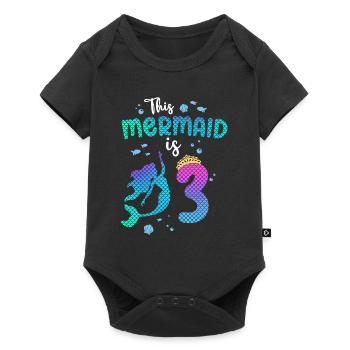 Cette sirène est 3 ans Sirène fille 3ème - Body à manches courtes Premium Bébé - noir - Devant