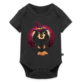 Pet Sorcières Chapeau Chiens Cadeau Halloween Teckel - Body à manches courtes Premium Bébé - noir - Devant