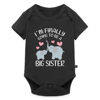 I ́m Finally Going To Be A Big Sister Elephant - Baby Premium short-sleeve bodysuit - black - Front