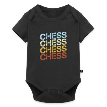 Schach Retro - Baby Premium Kurzarmbody - Schwarz - Vorne