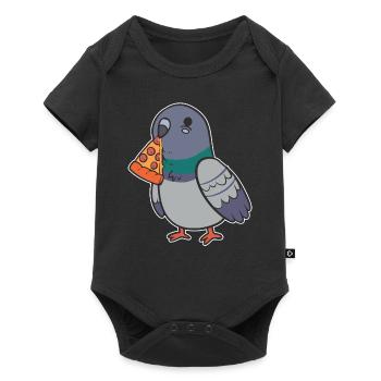 Taube Pizza Pizza Macher - Baby Premium Kurzarmbody - Schwarz - Vorne