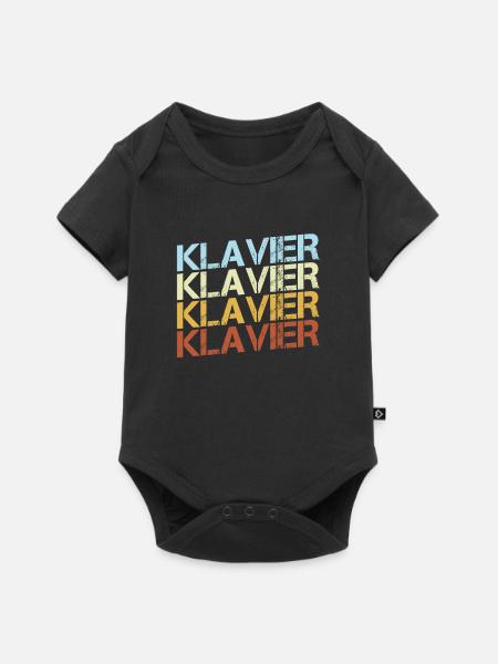 Klavier Retro - Baby Premium Kurzarmbody - Schwarz