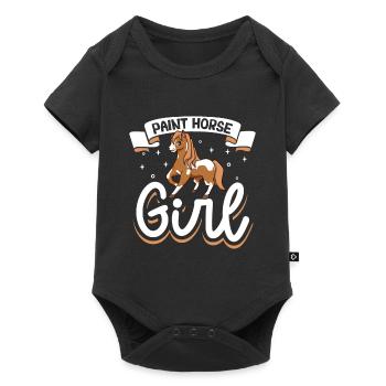 Paint Horse Girl - Body à manches courtes Premium Bébé - noir - Devant
