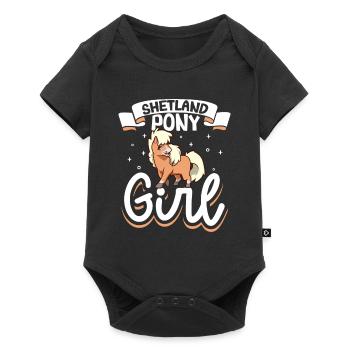 Shetland Pony Girl - Baby Premium Kurzarmbody - Schwarz - Vorne