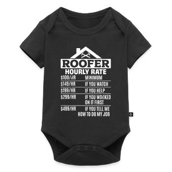 Roofer Hourly Rate - Funny Roofing Roofer Hourly R - Baby Premium short-sleeve bodysuit - black - Front