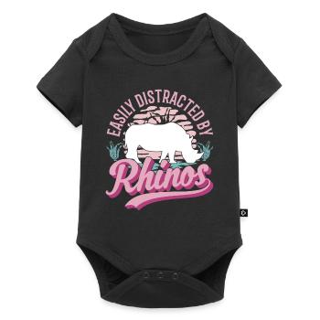 Easily distracted by Rhinos Nashorn - Baby Premium short-sleeve bodysuit - black - Front