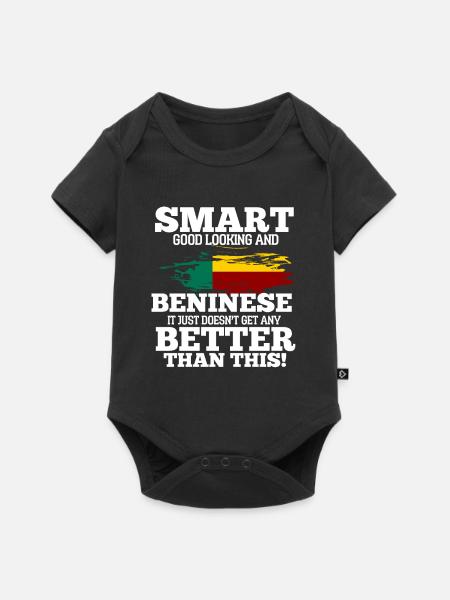 Benin - Baby Premium Kurzarmbody - Schwarz