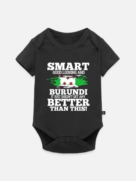 Burundi - Baby Premium Kurzarmbody - Schwarz
