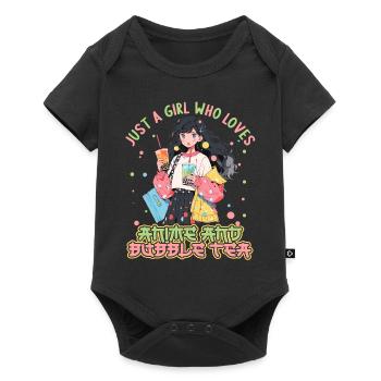 Just a girl who loves Anime and Boba Bubble Tea - Baby Premium Kurzarmbody - Schwarz - Vorne