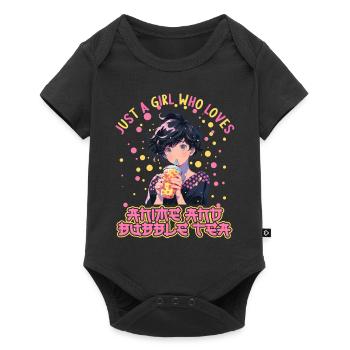Just a girl who loves Anime and Boba Bubble Tea - Baby Premium Kurzarmbody - Schwarz - Vorne