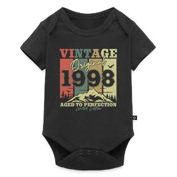 Vintage 1998 Geburtstagsgeschenk - Baby Premium Kurzarmbody - Schwarz - Vorne