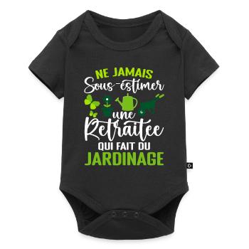 Sous-estimer une retraitée qui fait du jardinage - Body à manches courtes Premium Bébé - noir - Devant