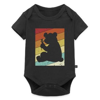 Retro Panda Bear Ailuropoda Melanoleuca Friend - Baby Premium short-sleeve bodysuit - black - Front