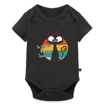 Die mit der Katze spricht - Baby Premium Kurzarmbody - Schwarz - Vorne