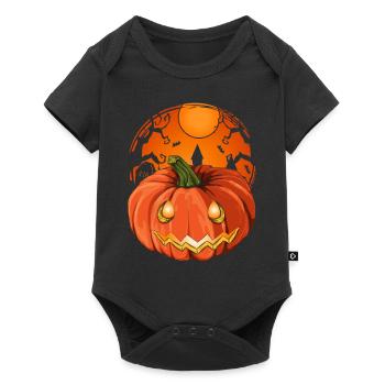 Effrayant Halloween Cadeau Full Moon Pumpkin - Body à manches courtes Premium Bébé - noir - Devant