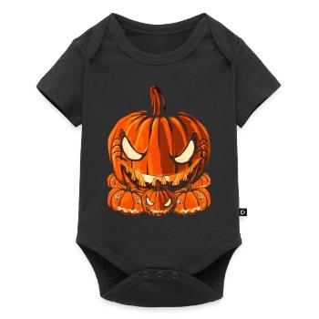 Halloween Geschenk Jack O Lantern Kürbis - Baby Premium Kurzarmbody - Schwarz - Vorne