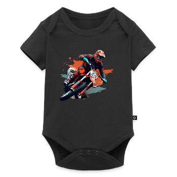 Motocross Motorcycle - Baby Premium short-sleeve bodysuit - black - Front