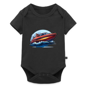 Motorboot - Baby Premium Kurzarmbody - Schwarz - Vorne
