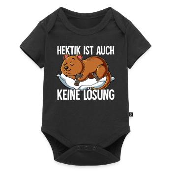 Hektik Ist Auch Keine Lösung - Baby Premium Kurzarmbody - Schwarz - Vorne