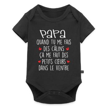 Papa - Fête des Pères - Bébé - Naissance - Baby - Body à manches courtes Premium Bébé - noir - Devant