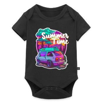 summer time - van life - vacances - Body à manches courtes Premium Bébé - noir - Devant