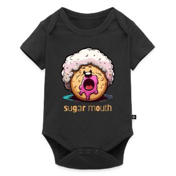afro donut jam sugar mouth - Baby Premium short-sleeve bodysuit - black - Front