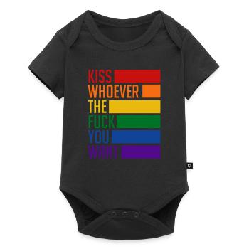 Baisers LGBTQ qui vous voulez arc-en-ciel - Body à manches courtes Premium Bébé - noir - Devant