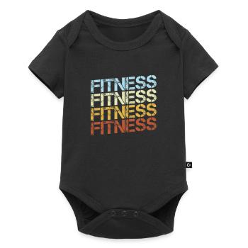 Fitness Retro - Baby Premium short-sleeve bodysuit - black - Front