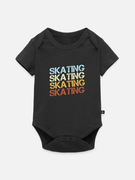 Skating Retro - Baby Premium Kurzarmbody - Schwarz