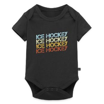Hockey sur glace Rétro - Body à manches courtes Premium Bébé - noir - Devant