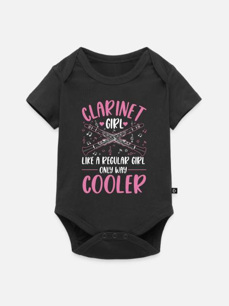 Klarinette Mädchen Klarinettistin - Baby Premium Kurzarmbody - Schwarz