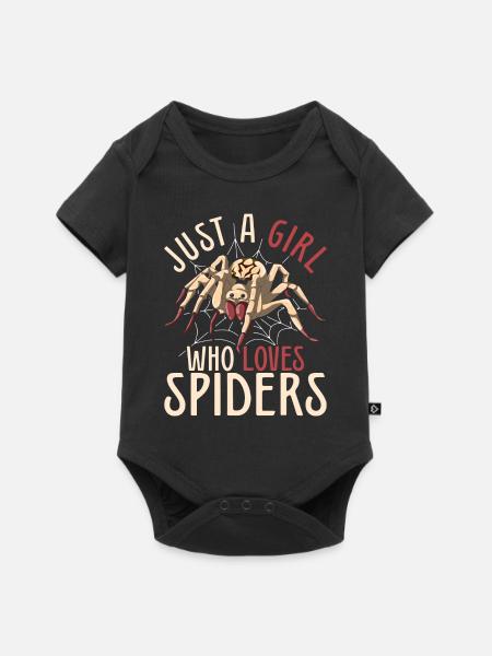 Arachnide Tierliebhaber Mädchen Geschenk Spinne - Baby Premium Kurzarmbody - Schwarz